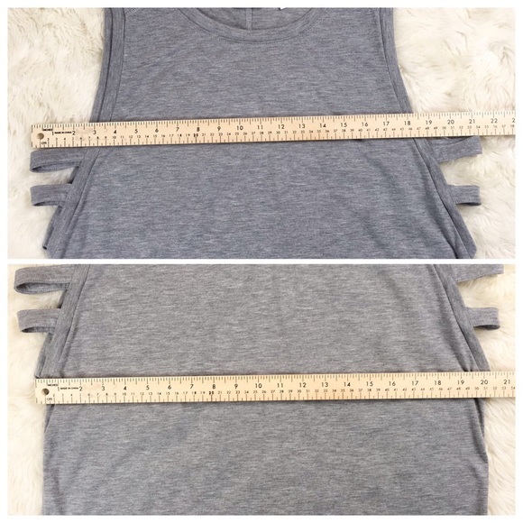 Athleta Lattice Tank Side Straps Grey Size Large - Picture 5 of 6
